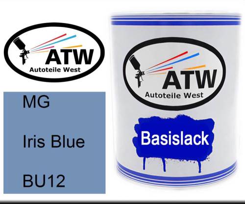 MG, Iris Blue, BU12: 1L Lackdose, von ATW Autoteile West.